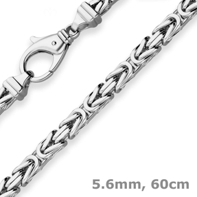 5,6mm Königskette Silberkette Collier Halskette aus 925 Silber rhodiniert 60cm