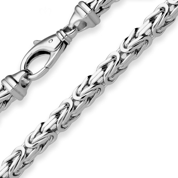 5.6mm Königskette aus 925 Silber rhodiniert 60cm