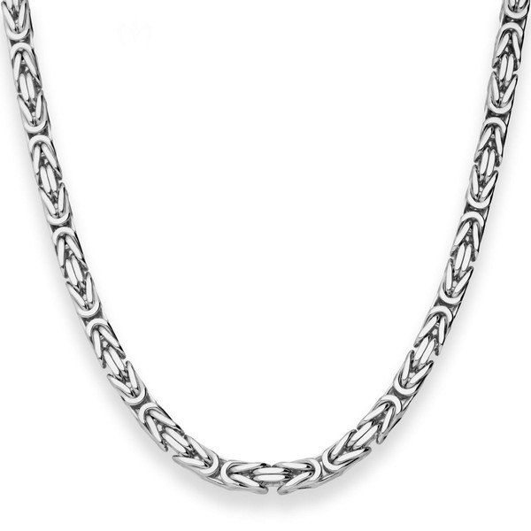 5.6mm Königskette aus 925 Silber rhodiniert 60cm