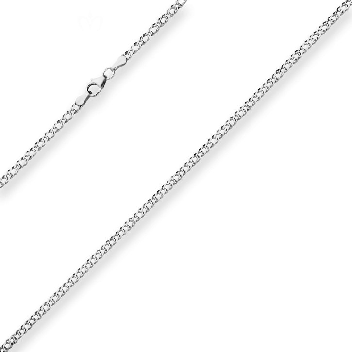 2.9mm Zwillingspanzerkette aus 925 Silber rhodiniert 45cm
