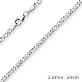 2,9mm Zwillingspanzerkette Collier Halskette aus 925 Silber rhodiniert 50cm 2,9mm Zwillingspanzerkette Collier Halskette aus 925 Silber rhodiniert 50cm