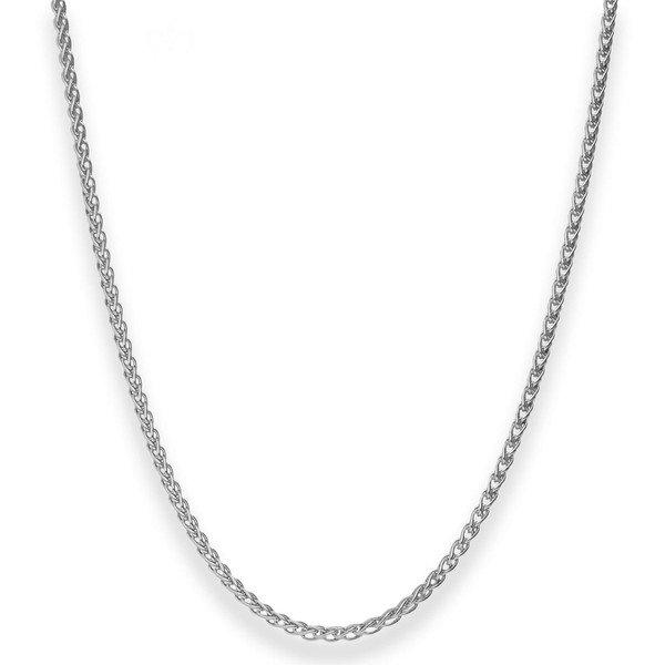 2.5mm Zopfkette aus 925 Silber rhodiniert 50cm