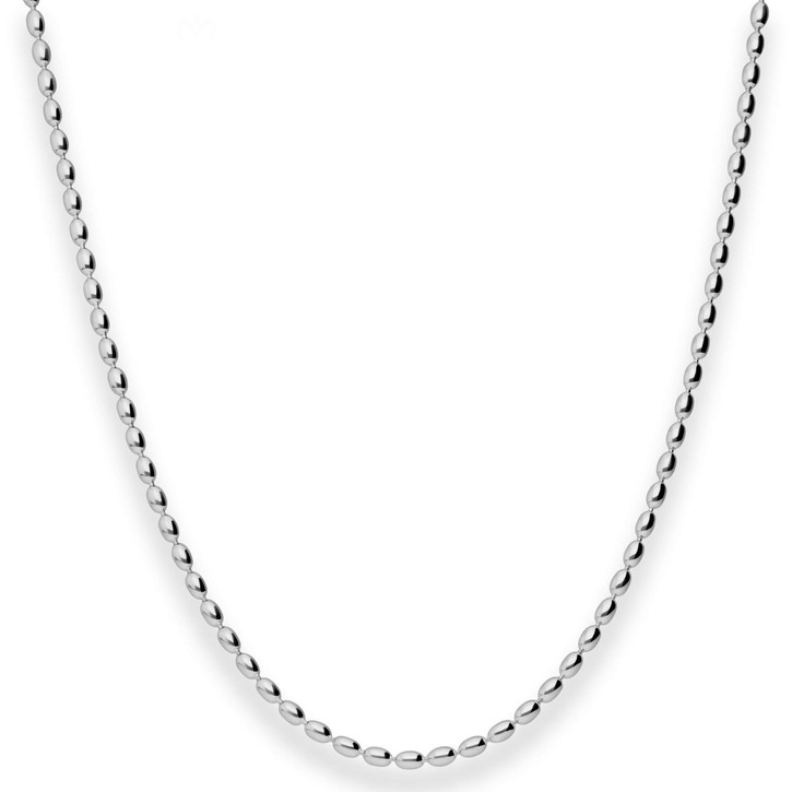 2.3mm Oliven-Kette aus 925 Silber rhodiniert 50cm