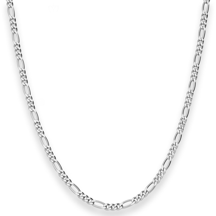 2.8mm Figarokette diamantiert aus 925 Silber 42cm