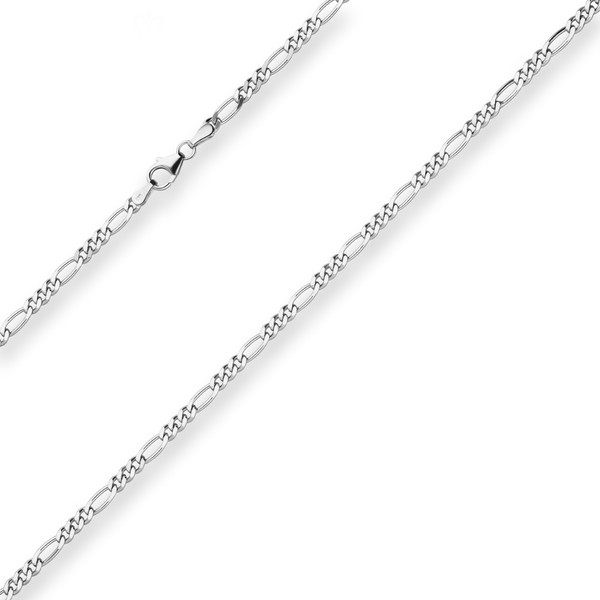 2.8mm Figarokette diamantiert aus 925 Silber 50cm