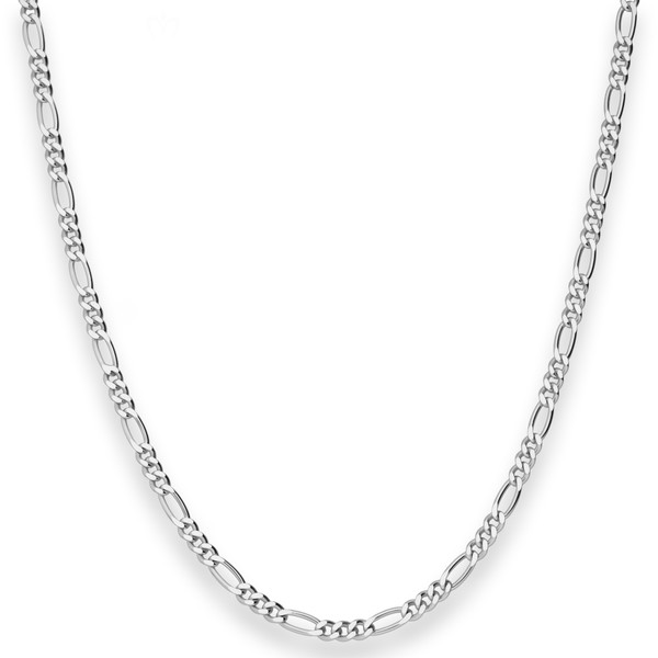 2.8mm Figarokette diamantiert aus 925 Silber 50cm