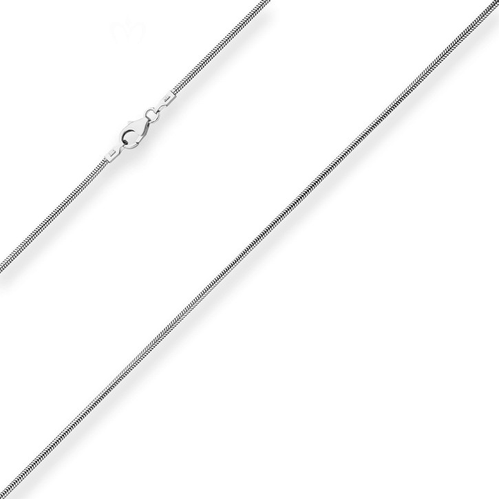 1.4mm Schlangenkette aus 925 Silber rhodiniert 50cm