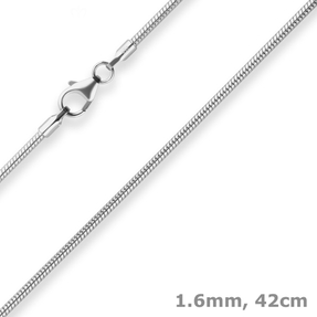 1,6mm Schlangenkette Silberkette Collier Halskette aus 925 Silber 42cm
