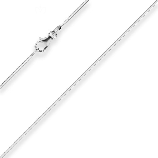 0.9mm Schlangenkette diamantiert aus 925 Silber rhodiniert 43cm
