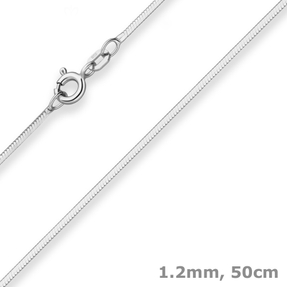 1,2mm Schlangenkette diamantiert Kette Collier Halskette aus 925 Silber 50cm