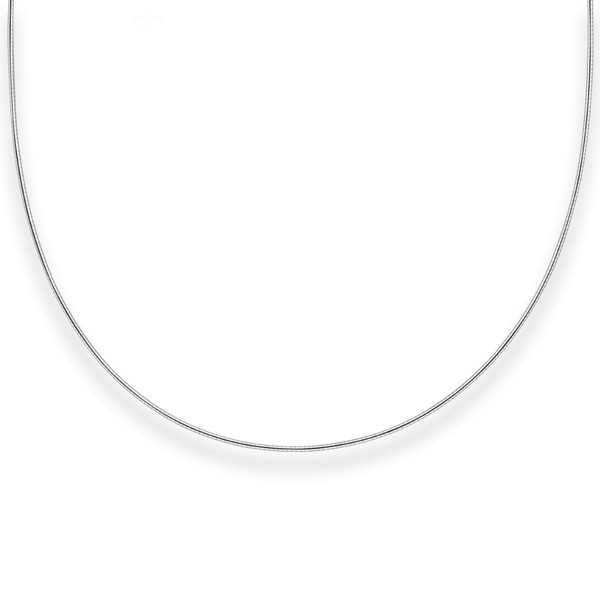 1.2mm Halsreif Omegakette Tondakette aus 925 Silber 45cm