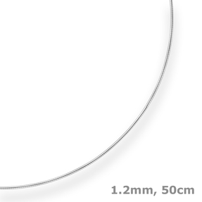 1,2mm Halsreif Halskette aus 925 Silber 50cm