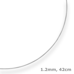 1,2mm Halsreif Halskette aus 925 Silber 42cm
