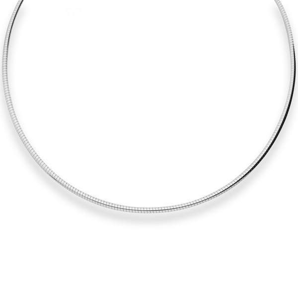 3mm Halsreif Omegakette Tondakette aus 925 Silber 38cm
