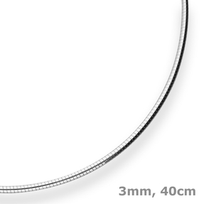 3mm Halsreif Halskette aus 925 Silber 40cm