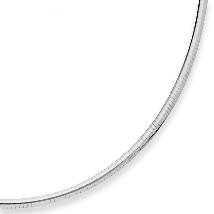 3mm Tondakette oval aus 925 Silber rhodiniert 42cm