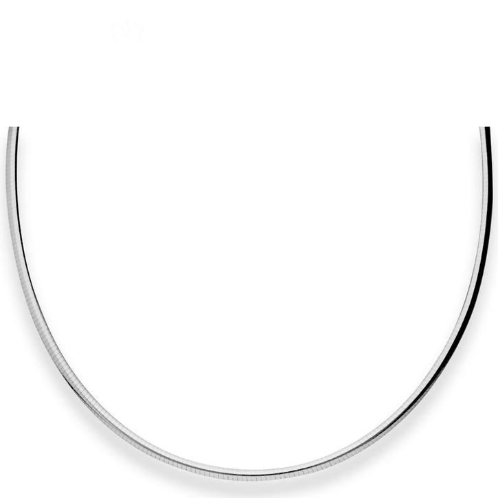 3mm Tondakette oval aus 925 Silber rhodiniert 42cm