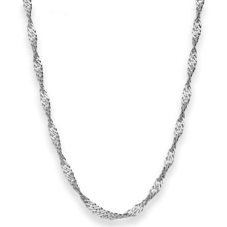 2.9mm Singapurkette aus 925 Silber rhodiniert 45cm