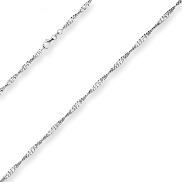 2.9mm Singapurkette aus 925 Silber rhodiniert 45cm