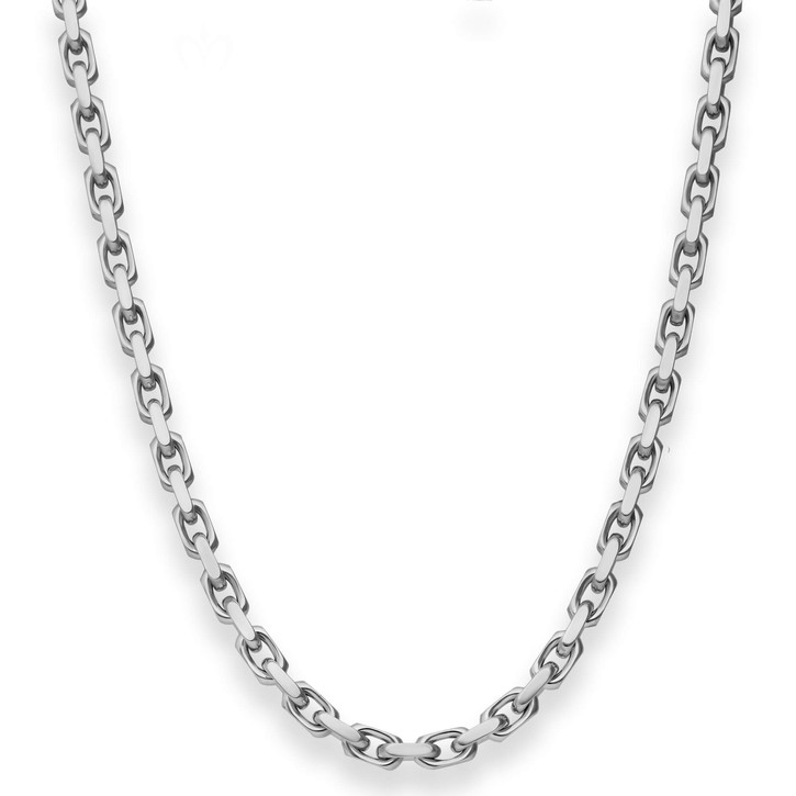 4.5mm Ankerkette diamantiert aus 925 Silber rhodiniert 50cm