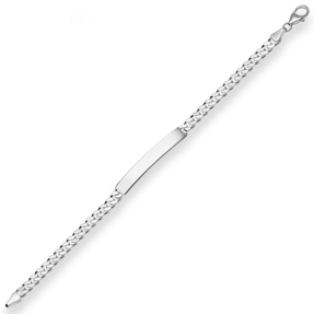 5,4mm Id-Armband Panzerkette Armschmuck aus 925 Silber rhodiniert 21cm