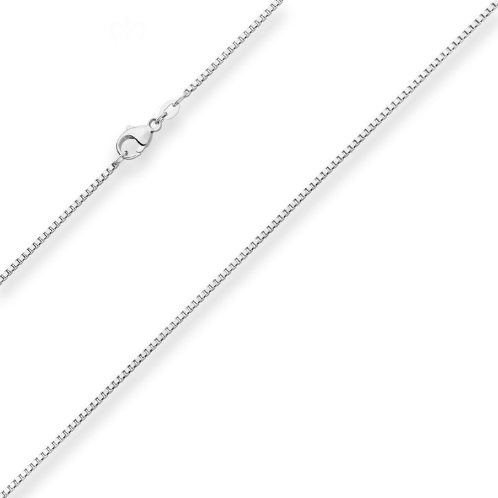 1.4mm Veneziakette aus 925 Silber rhodiniert 43cm
