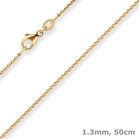 1,3mm Rund-Ankerkette Goldkette Collier Halskette aus 585 Gold Gelbgold 50cm