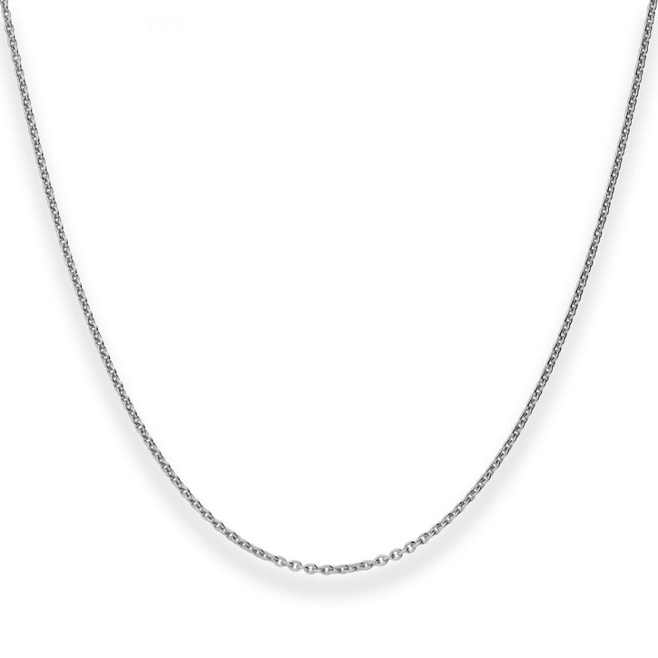 1.3mm Rund-Ankerkette aus 750 Weißgold 50cm