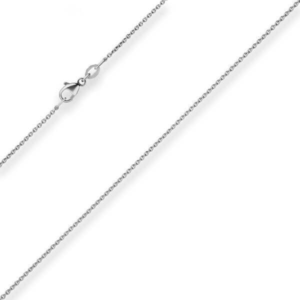 1.3mm Rund-Ankerkette aus 750 Weißgold 50cm