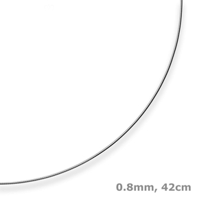 0,8mm Halsreif Halskette aus 750 Gold Weißgold 42cm