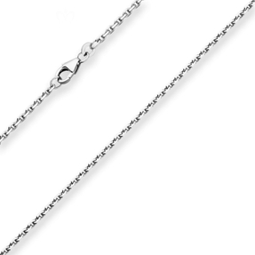 1,9mm Ankerkette diamantiert Collier Halskette aus 925 Silber rhodiniert 42cm