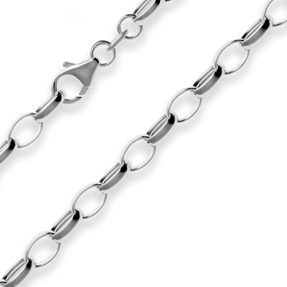 5mm Armband Erbskette Silberarmband Armschmuck aus 925 Silber rhodiniert 19cm