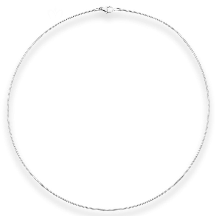 1.2mm Halsreif Tondakette Omegareif aus 333 Weißgold 45cm