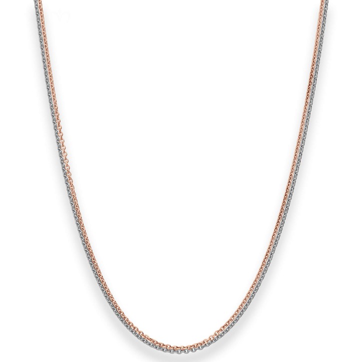 1.6mm Rund-Ankerkette aus 585 Gold rot weiß 42cm