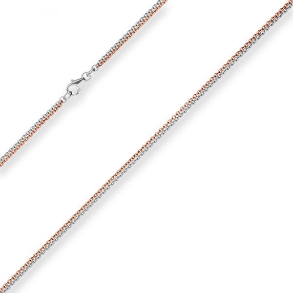 1.6mm Rund-Ankerkette aus 585 Gold rot weiß 45cm