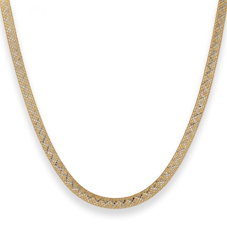 4.8mm Geflechte-Kette Collier aus 375 Gold gelb weiß 45cm