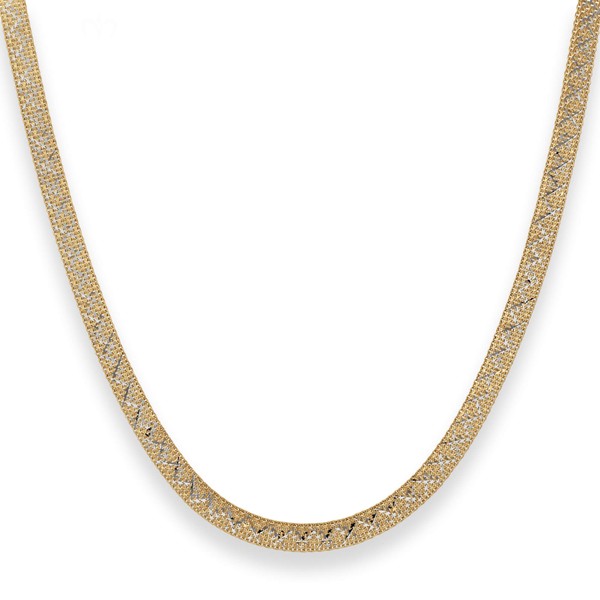 4.8mm Geflechte-Kette Collier aus 375 Gold gelb weiß 45cm
