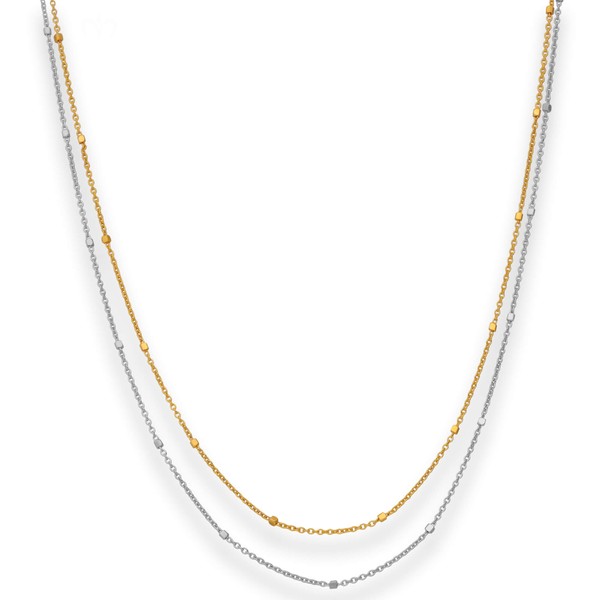 1.4mm Fantasiekette aus 375 Gold gelb weiß 42cm