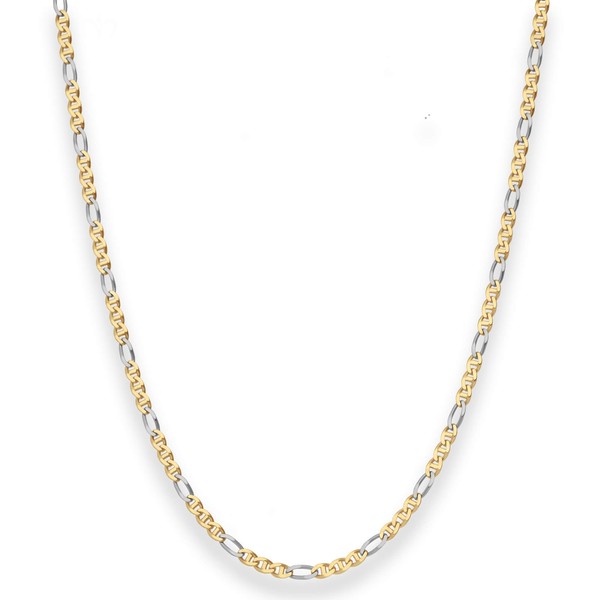 2.5mm Panzerstegkette aus 585 Gold gelb weiß 45cm
