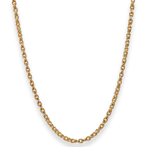 3mm Fantasiekette aus 375 Gold gelb weiß 45cm