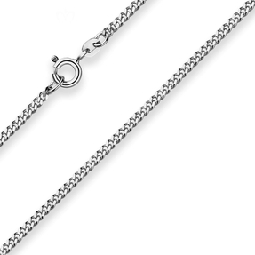 2,1mm Panzerkette Silberkette Collier Halskette aus 925 Silber rhodiniert 38cm