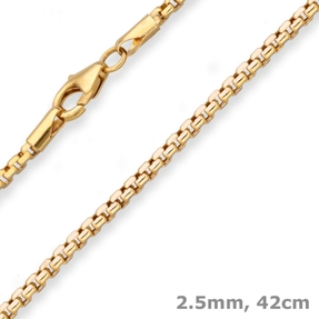 2,5mm Fantasiekette Goldkette Collier Halskette aus 585 Gold gelb/weiß 42cm