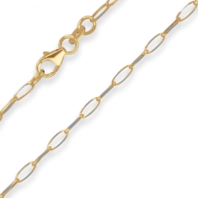 2,3mm Fantasiekette Goldkette Collier Halskette aus 375 Gold gelb/weiß 45cm