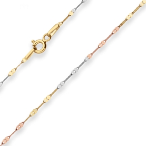 1,5mm Fantasiekette Goldkette Collier Halskette aus 585 Gold Gelbgold 45cm