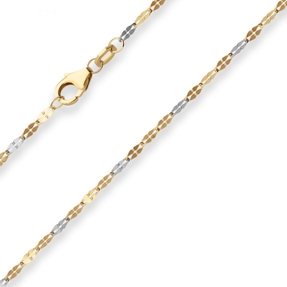 2,2mm Armband Tigeraugenkette Armschmuck aus 375 Gold gelb/weiß 19cm