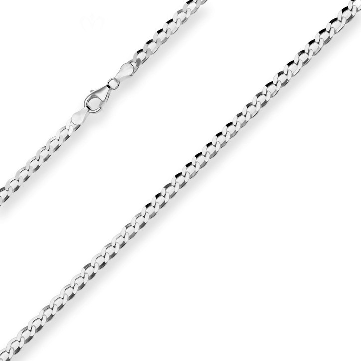 4.5mm Panzerkette aus 925 Silber rhodiniert 45cm