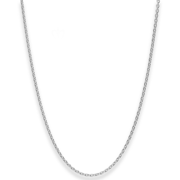 1.5mm Rund-Ankerkette aus 925 Silber rhodiniert 55cm