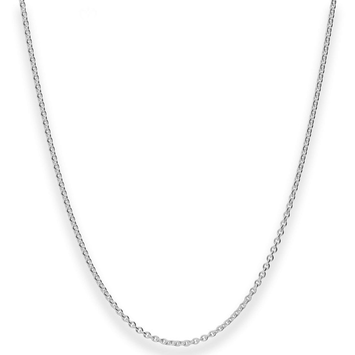 2mm Rund-Ankerkette aus 925 Silber rhodiniert 45cm
