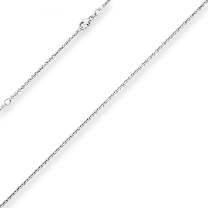 2mm Rund-Ankerkette 925 Silber rhodiniert 38cm mit Zwischenöse