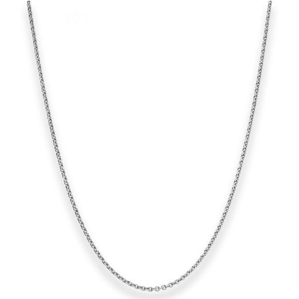 2mm Rund-Ankerkette 925 Silber rhodiniert 38cm mit Zwischenöse